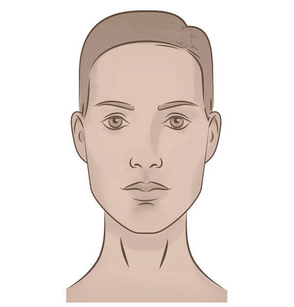 Infografía rostro de hombre para autodiagnóstico de problemas a tratar con medicina estética